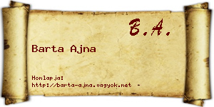 Barta Ajna névjegykártya