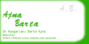 ajna barta business card